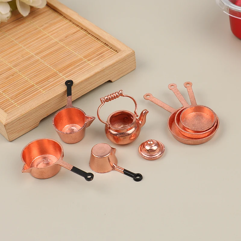 

1 Set Dollhouse Mini Kitchen Cookware Pot Pan Cook Pretend Play Kids Kithcen Cooking Utensil Accessories Toy