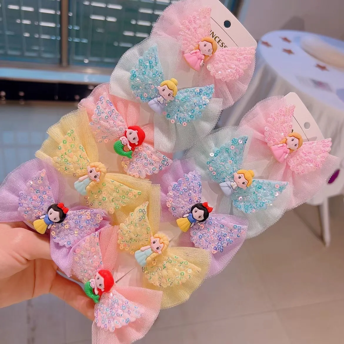 10 Stück/Set Neue Frozen Elsa Prinzessin Niedliche Haarspangen Kopfschmuck Kinder-Haarklammern Seitliche Haarklammern Mädchen Cartoon Elsa Haaraccessoires – Detail 3