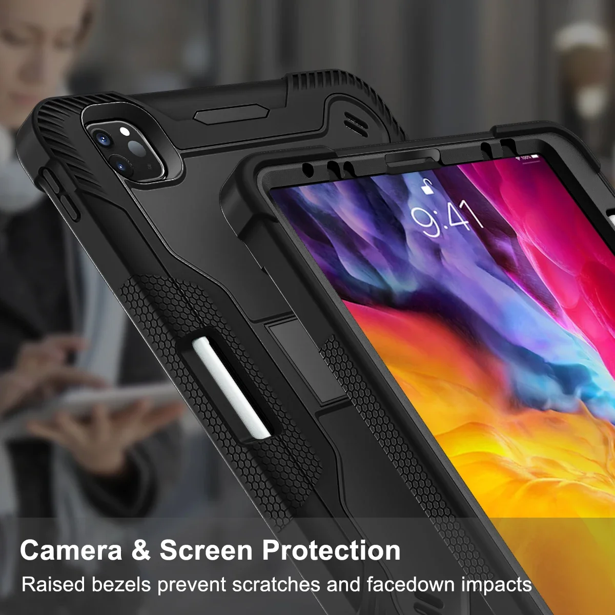 Ultimate Shockproof Kickstand Case with Apple Pencil Charging Support