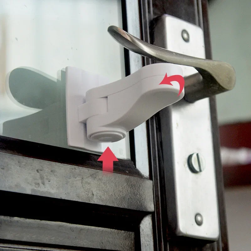 Multifunction Door Handle Lock 180° Rotation Child Safety Lock for Cabinet Drawer Doorstop ABS Anti-open Handle Door Lever Lock