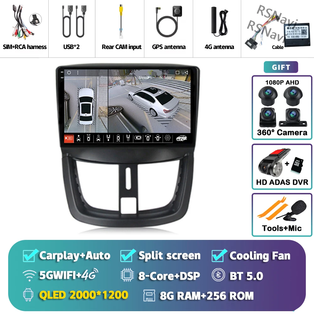 9''Andriod 15 Autoradio Carplay Andriod Auto Für Peugeot