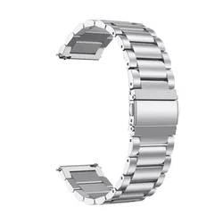 Premium Stainless Steel Watch Band - Elegant Replacement Bracelet Wristband for 22mm Universal (Silver)