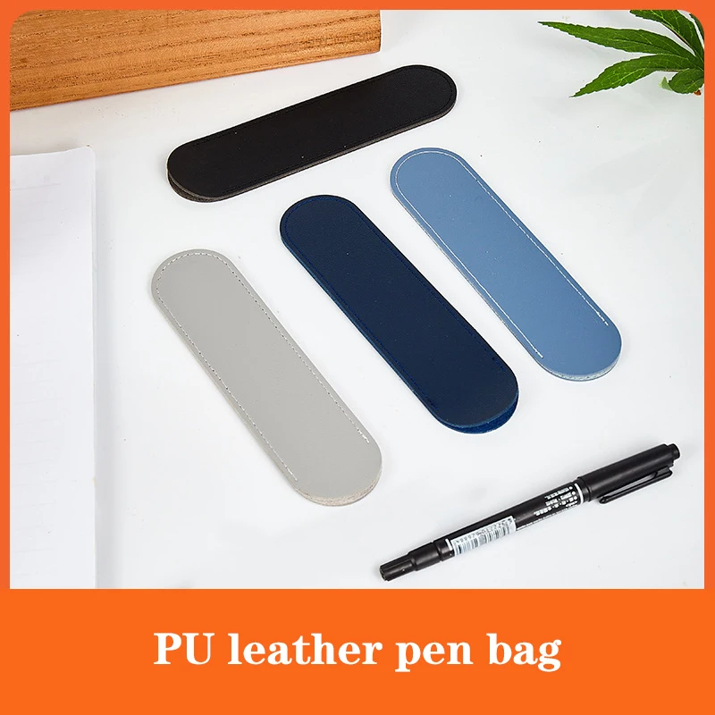 

Solid Vintage Leather Pen Case Pocket Pen Pouch Mini Stationery Organizer Bag For Office Women Men Business Travel