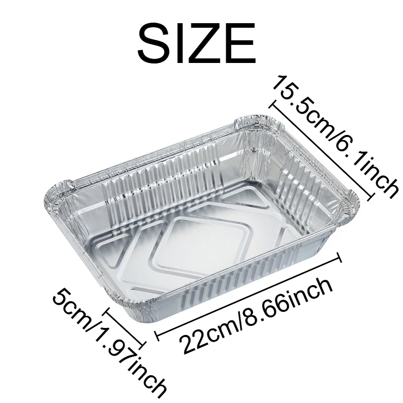 Disposable Containers Food Storage Containers 20/50PCS Aluminum Foil Tray Disposable Household Food Storage Barbecue Dessert Cooking Baking