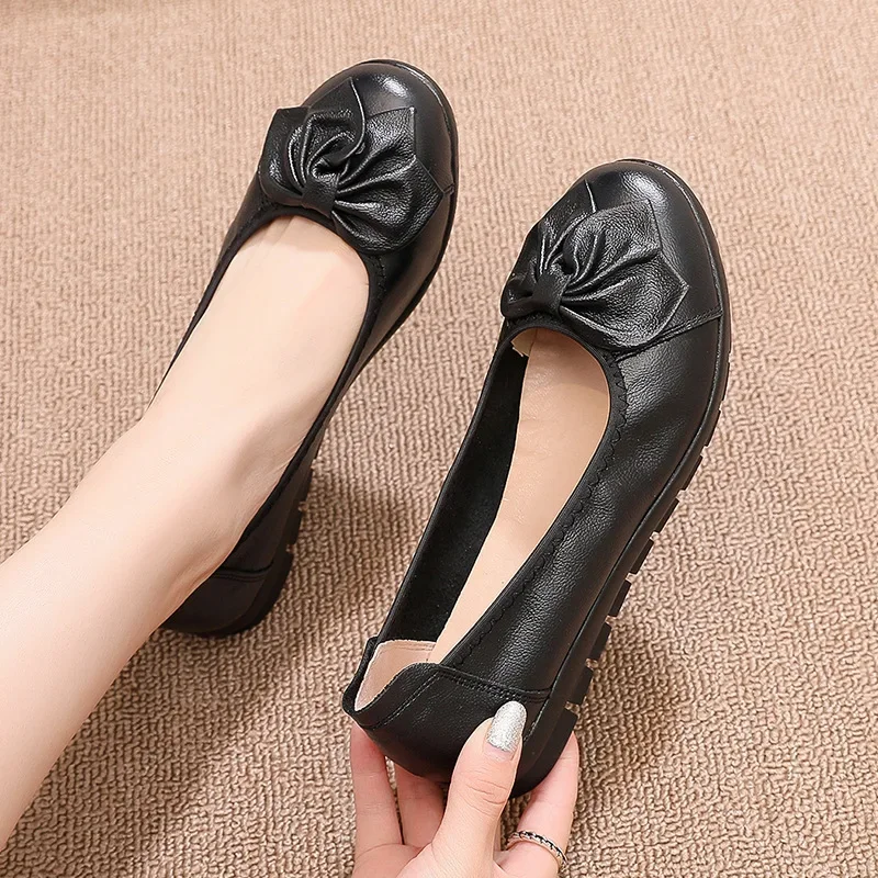 

Genuine Leather Loafers Women's Flat Shoes 2024 Flower Woman Flats Mocassins Female Leather Loafer Spring Autumn Slip-On Shoes