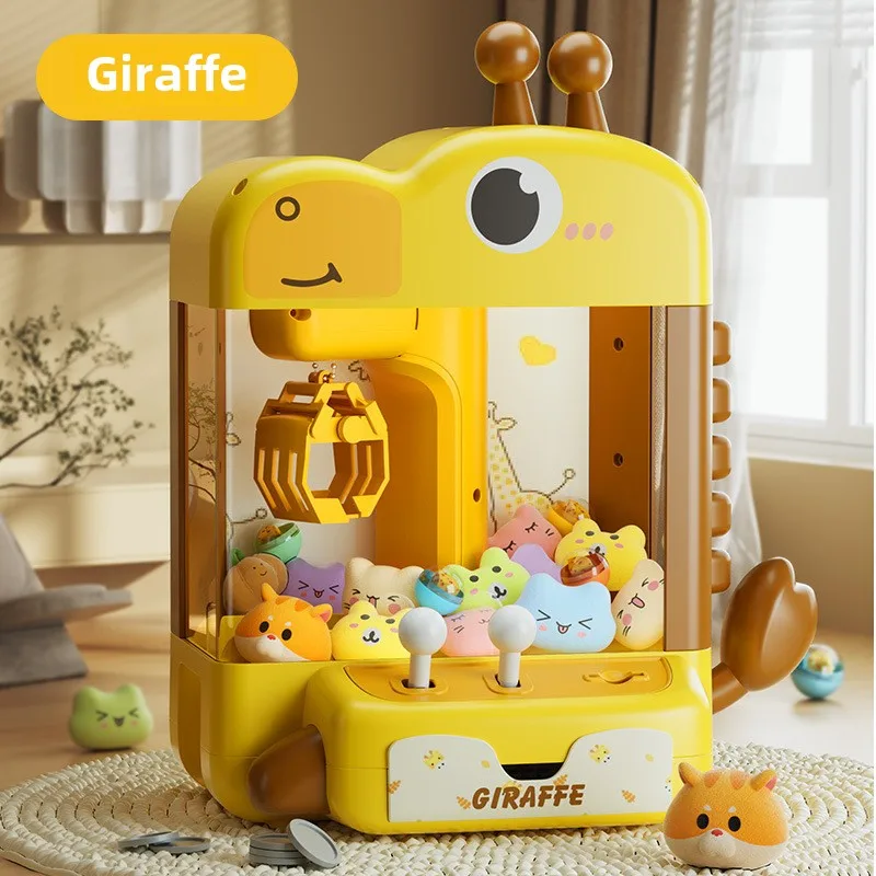 Cartoon Animal Doll Machine Coin Operated Play Game Claw Catch Toy Mini Claw Machine Clip Doll Game Machine with Sound and Light 3