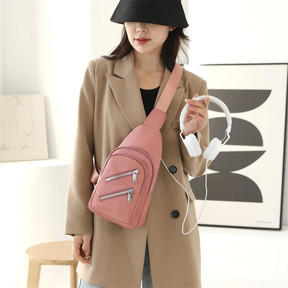 Women Handbags Mini Messenger Bag Nylon Simple Small Crossbody Cell Phone Chest Pack Casual Shoulder Bag Coin Purse