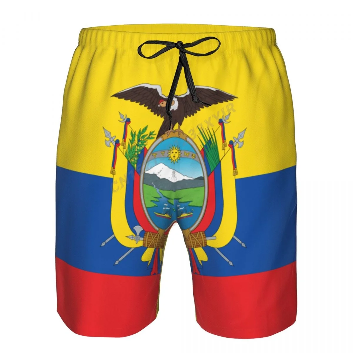 Summer Men's Ecuador Flag Beach Pants Shorts Surfing M-2XL Polyester Swimwear Running 3