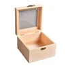 1pcs Log Color Plain Wood Wooden Square Hinged Storage Boxes Craft Gifts Box Handmade Case Box Storage Organization S/M/L/XL 4