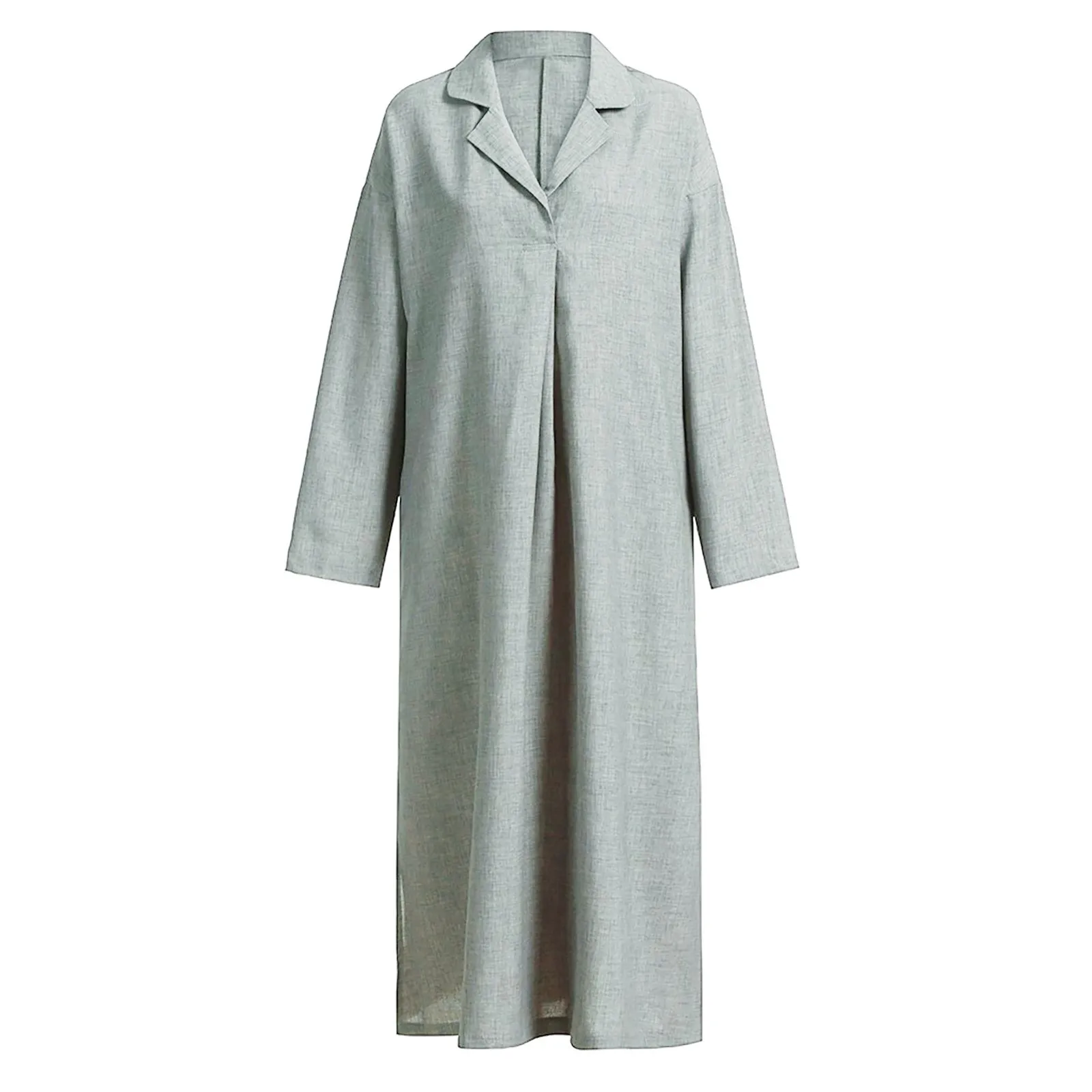 

Women Kaftan Cotton Long Sleeve Plain Casaul Oversize Maxi Shirt Plus Dress Summer One-Piece Dress Women'S Dress Evening