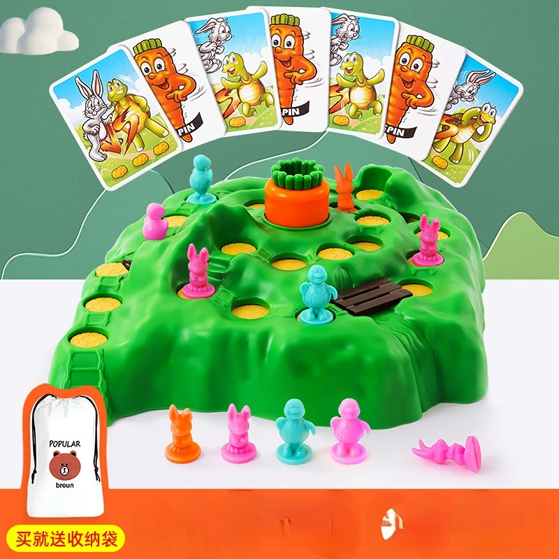 

Rabbit Trap Children's Toys Educational Logic Thinking Training Parent-Child Interaction Double Battle Board Game Turtle Rabbit