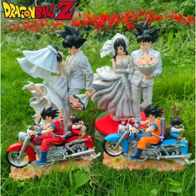

Hot New Selling 31cm Anime Action Figure Dragon Ball Son Goku And Chichi Marry Wedding Decoration Collectible Model Gifts Toys