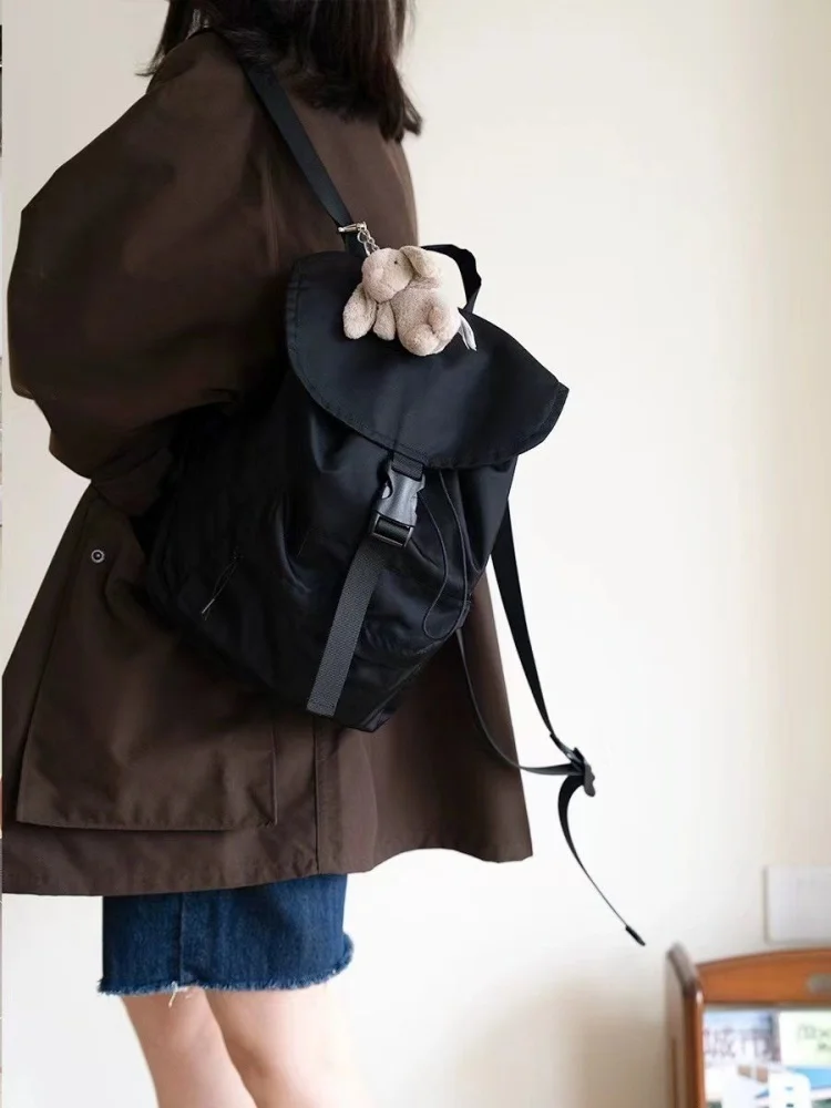 Waterproof Nylon Drawstring Backpack Casual Big Capacity Schoolbag Handbag Student Leisure Travel Backpack