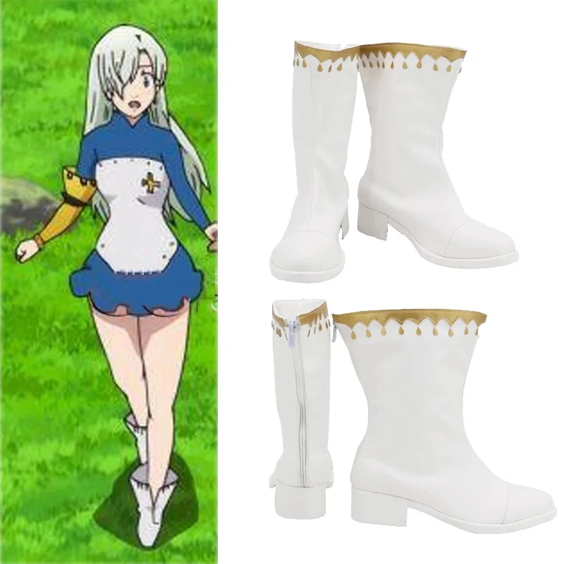 

Anime Customize The Seven Deadly Sins Elizabeth Liones Cosplay Flat Shoes Boots Halloween Party Shoes Prop Custom Made any size