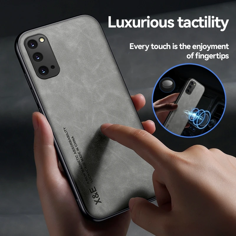 Magnetic Leather Phone Case with Silicone Shockproof Protection