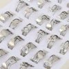 36 Pcs/lot A-Z 26 Letters Heart Stainless Steel Rings for Women Initial Alphabet Couple Ring Female Jewelry Best Friend Gifts 2