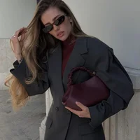 Nouveau style 2026 : Sac pour femme haut de gamme, design de niche européen et américain, tissé texturé, forme hexagonale, porté épaule, main ou croisé 1