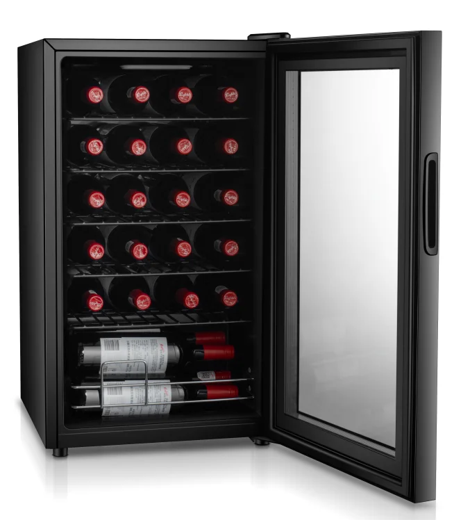 2.2Cu.Ft Tempered Glass Door Compact Wine Cooler Wine Cabinet Refrigerator Display Mini Refrigerators For Home