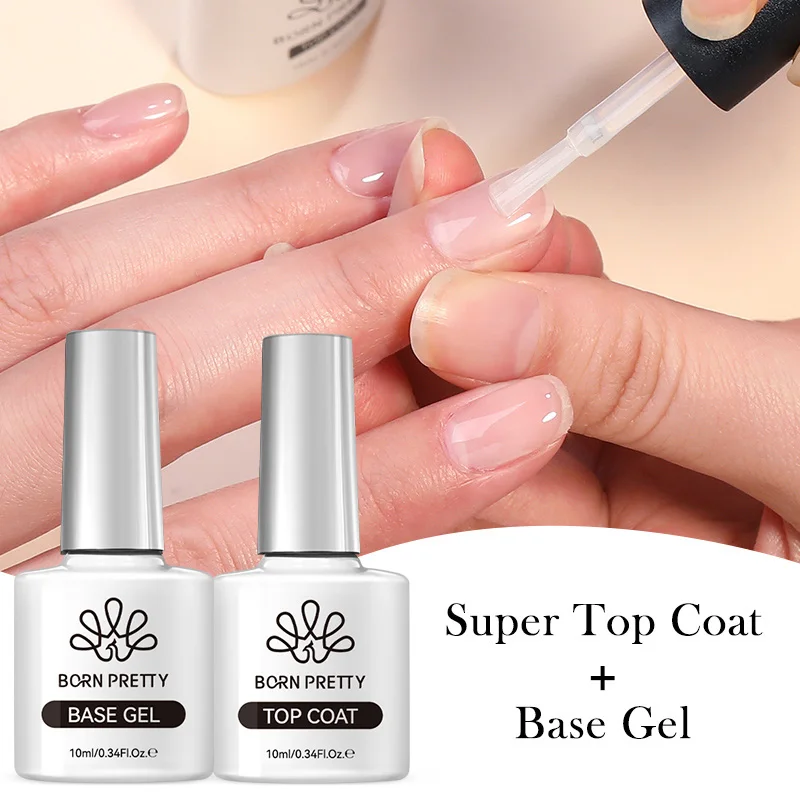 BORN PRETTY 10ml Super Top Coat No Wipe Top Base Matte Top Coat Enhancer Varnish Semi Permanent Soak Off UV LED Nail Gel Polish