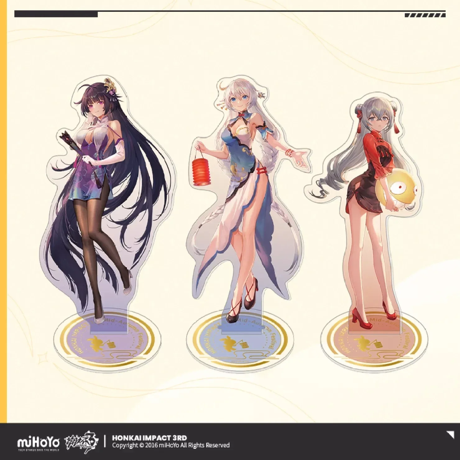 

Game Honkai Impact 3 Cosplay Mid-Autumn Festival Theme Accessories Anime Acrylic Stand Kiana Mei Bronya Statue Halloween Figure