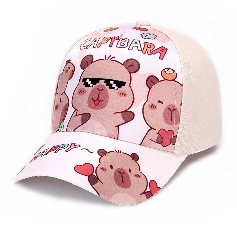 Heißer Verkauf kinder Cartoon Capybara Gedruckt Kappe Jungen Mädchen Im Freien Sonnenschirm Nette Capybara Hut Schöne Kinder Baseball Kappe – Detail 16