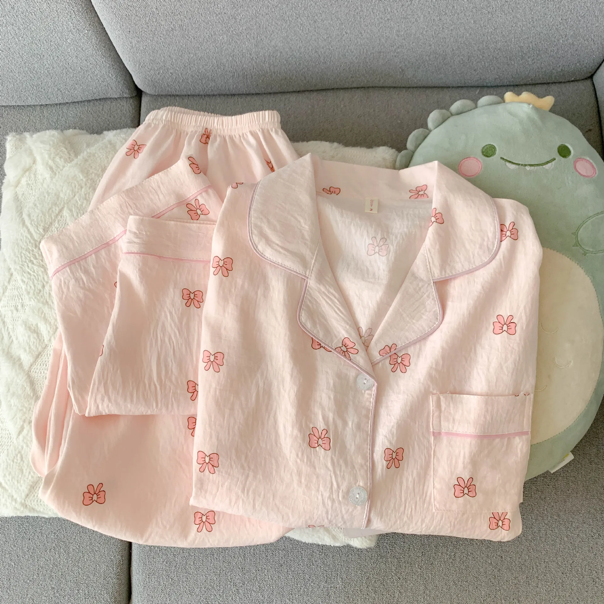 Spring/Autumn New Arrivals: Cloud-Print Cotton Long-Sleeved Pyjama Set for Women Adorable Sweetheart Style Nightwear Homewear Se S27a686631b2e4c109f6cf93d410ca8647