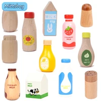 1Pcs Montessori Kitchen Toys Wooden Kitchen Play House Simulation Play House Condiment Bottles Educational Toy for Children Gift 1
