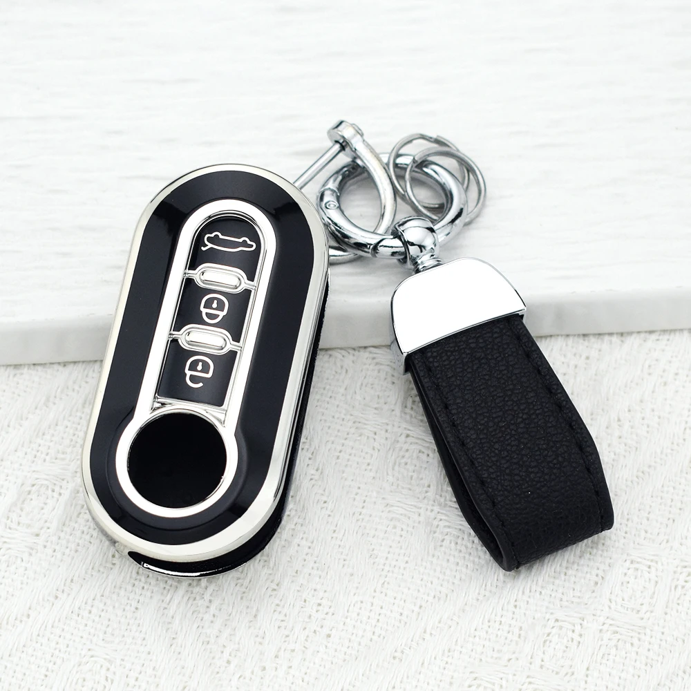 Deluxe TPU Car Key Case Cover with Keychain Accessories