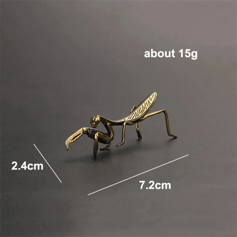 Kupfer Mantis Miniatur Ornament Vintage Blumentopf Dekoration Dekorative Handwerk Zubehör Tee Haustier Antik – Detail 3