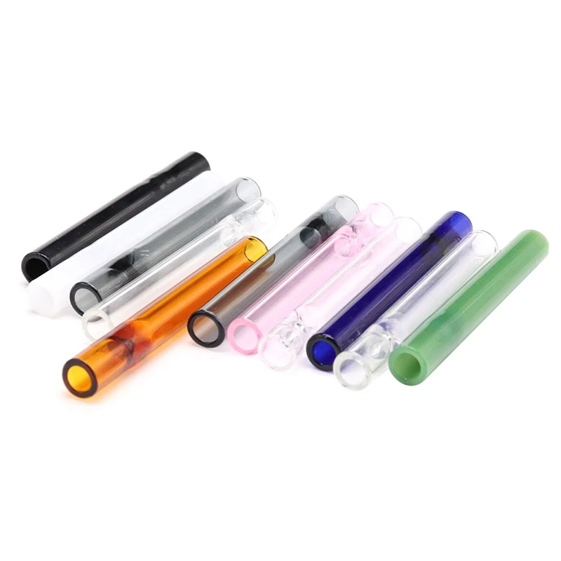 Glass Tube Straw Multicolor Clear Reusable