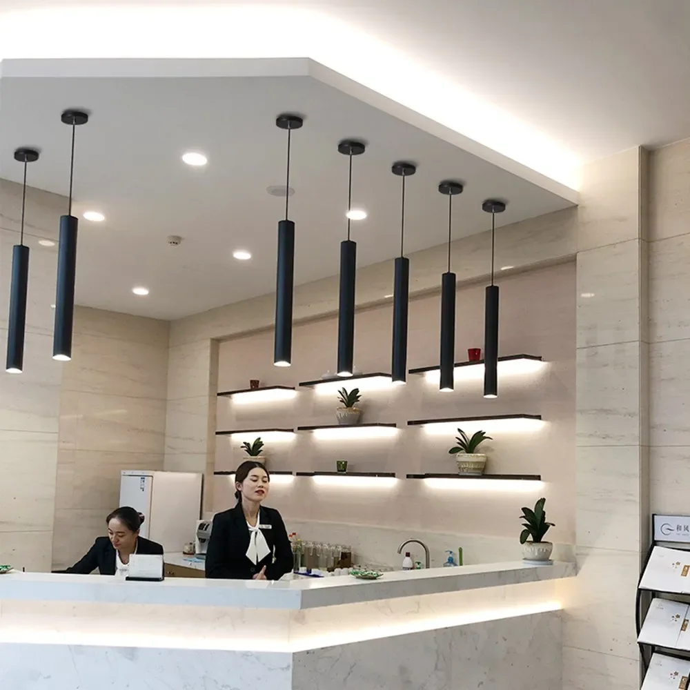 LED Pendant Lamp Long Tube Lamp Kitchen Island Dining Room Shop Bar Counter Decoration Cylinder Pipe pendant lights pendant lamp
