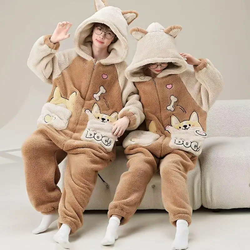 Cat Onesie Matching Onesies For Couple Halloween Flannel Unisex