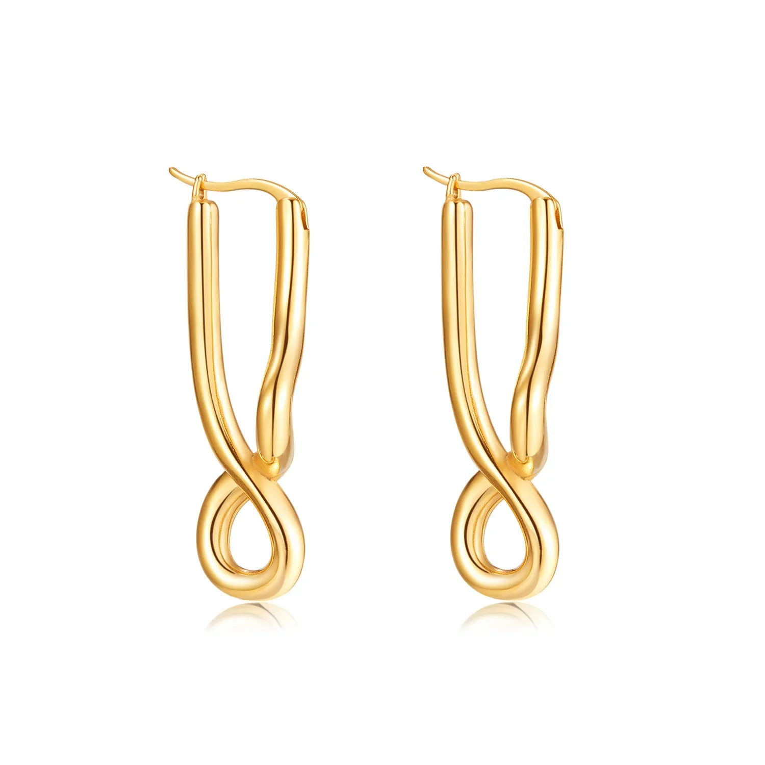 

LWE1 Stainless Steel Hoop Earrings for Women 2023 Trend Gold Color Geometric Circle Earrings Luxury Christmas Jewelry