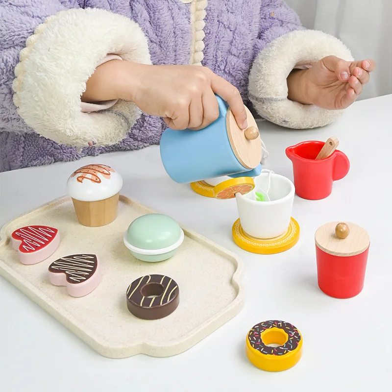Wooden Cake Toys Kitchen Playset Play Food Pretend Kit Cutting Food Set for Kidren Montessori Learning Educational Party Toys pretend food toys pretend kitchen toys kitchen toys wooden burger toys wooden ice cream playset educational toys