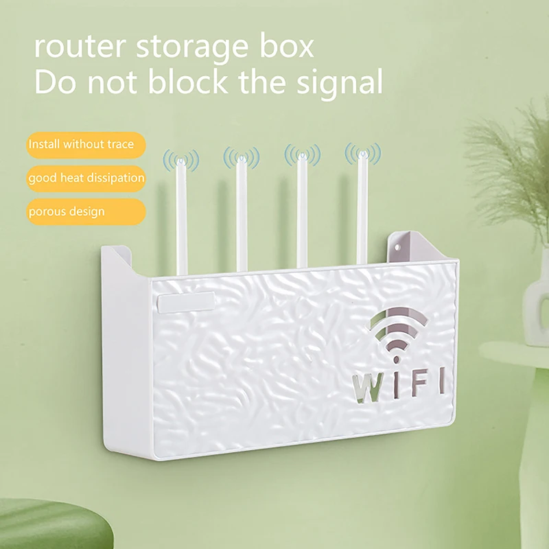 Scaffale Per Router Wifi Wireless Montato A Parete Scatola Portaoggetti In Plastica Abs Router Rack Cavo Staffa Di Alimentazione Scatola Organizer Per