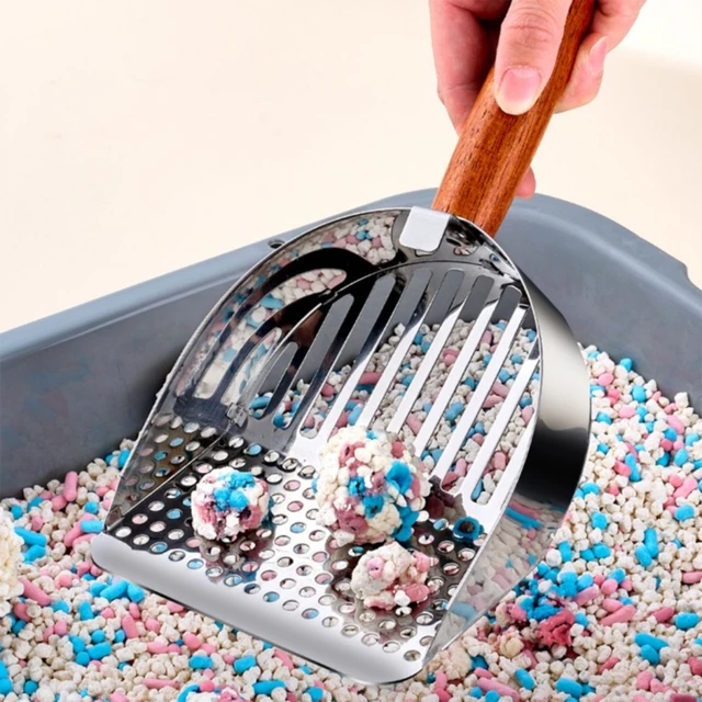 Cat litter shovel made of 304 stainless steel specialized for fine hole cat metal large size mineral sand shovel fecal artifact