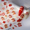 5D Relief Happy New Year 2025 Cute Snake Greetings Blessing Firecracker Adhesive Nail Art Stickers Decals Manicure Ornaments 4