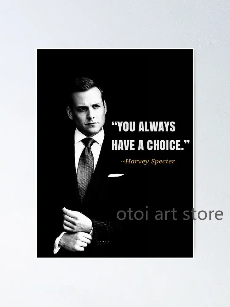 Harvey Specter Motivational Quotes Canvas Art - Inspirational Lawyer Wall Decor for Home Office