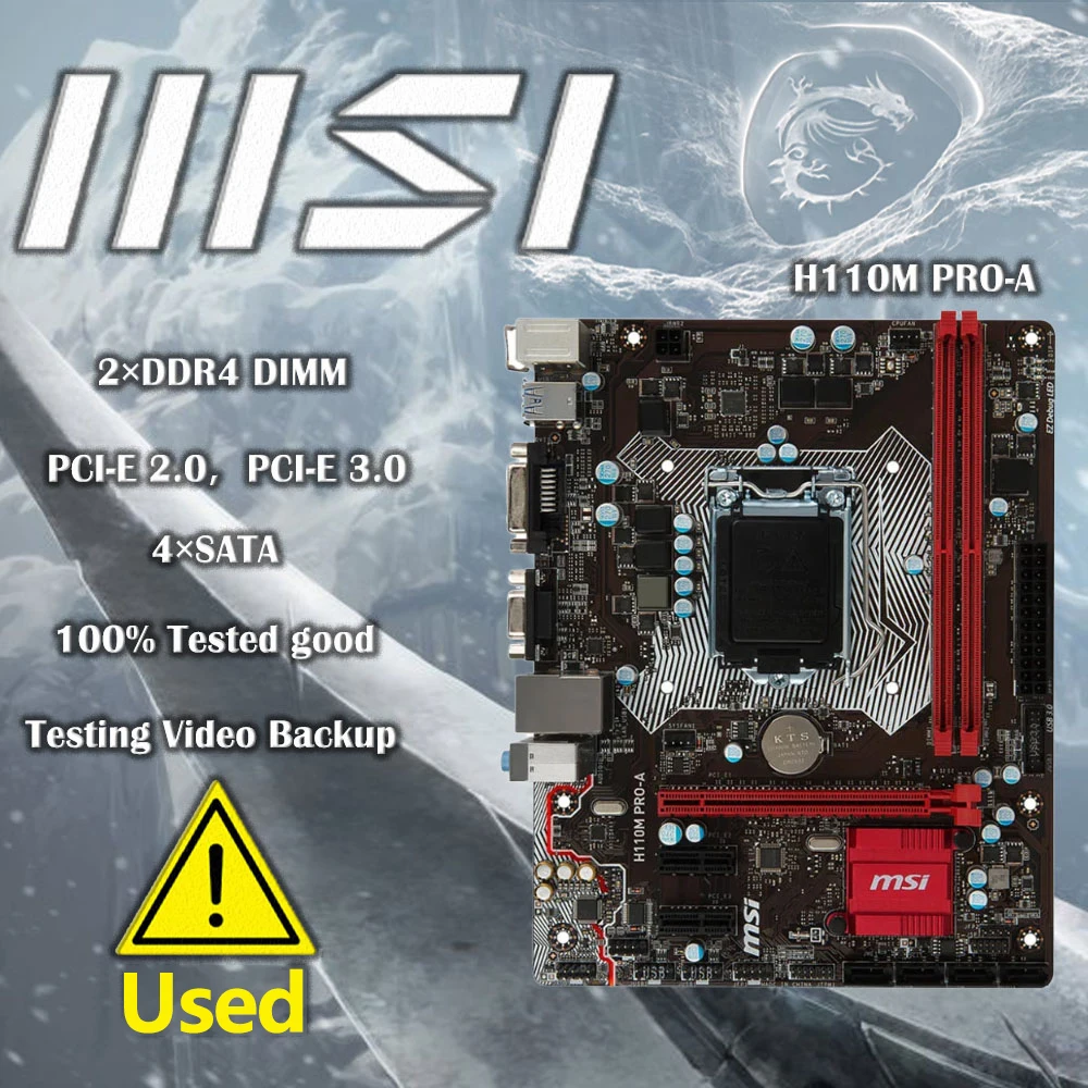 Scheda Madre Msi H110M Pro-A Usata Lga1151/Ddr4/M-Atx