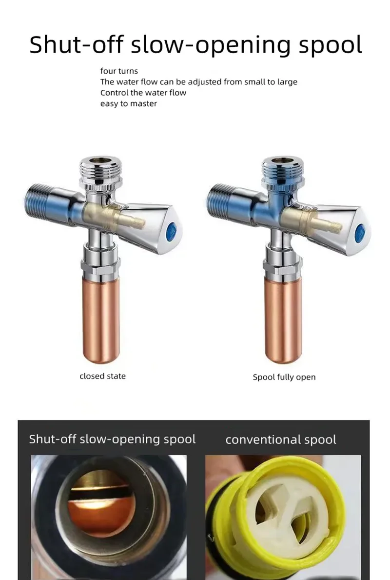 1PC DN15 IN DN20 OUT Water Hammer Eliminator Household Water-absorbing Water Hammer Triangle Valve All Copper Valve Switch