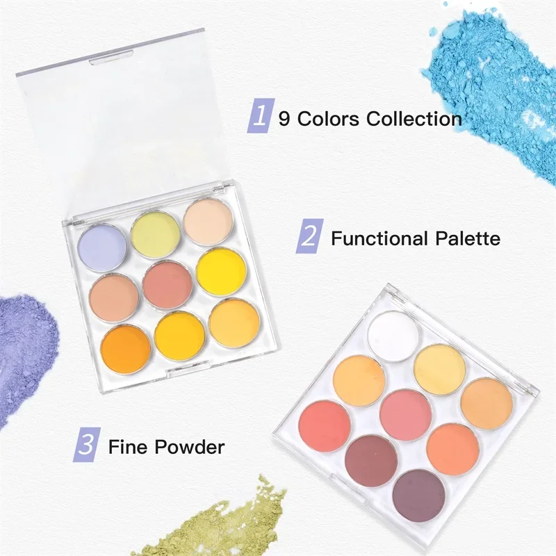 9 in 1 Case Solid Powder Gradient Powder Nail Glitter Nail Art Decor Manicure Design Pigment Dust