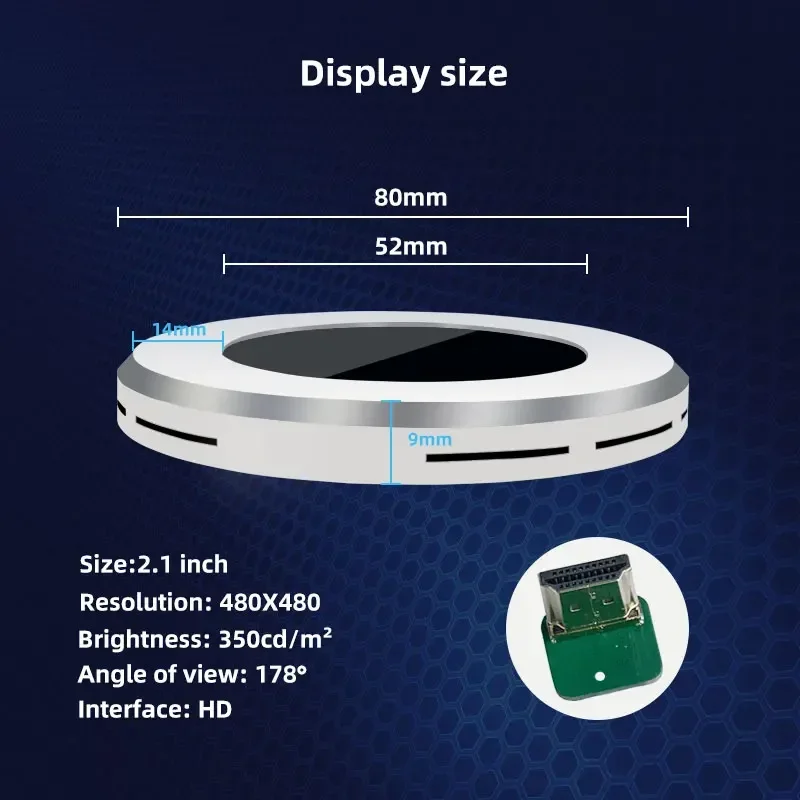 Wisecoco 2.1 inch DIY Circle Display Computer Case Water Cooling Monitor Device 2