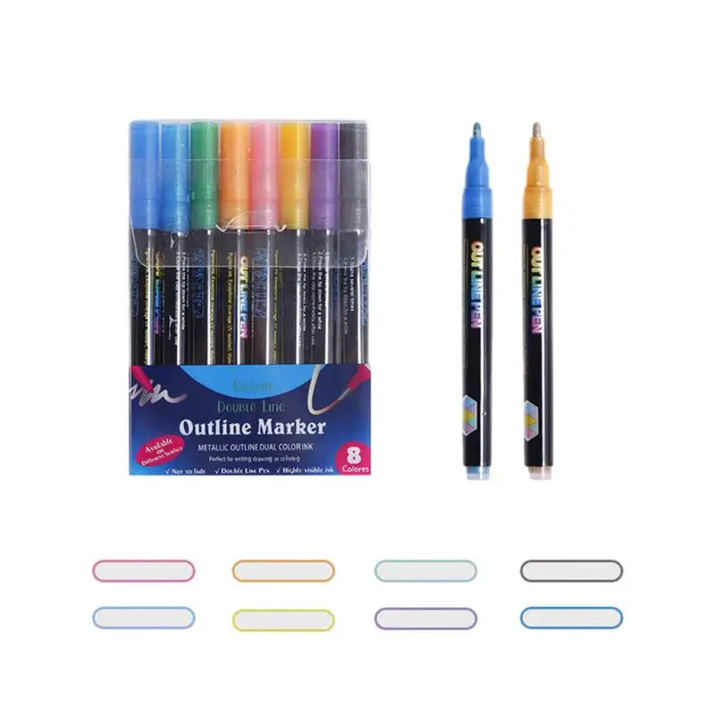 

Outline Markers Drawing Outline Double Line Pens Marker Self-outline Outline Markers Double Line Pen For DIY Art Crafts Greeting
