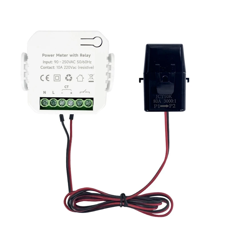 Tuya Smart Wifi Energy Meter Con Circuito Aperto E Trasformatore Di Corrente Morsetto Kwh Power Monitor Per Google, Alexa
