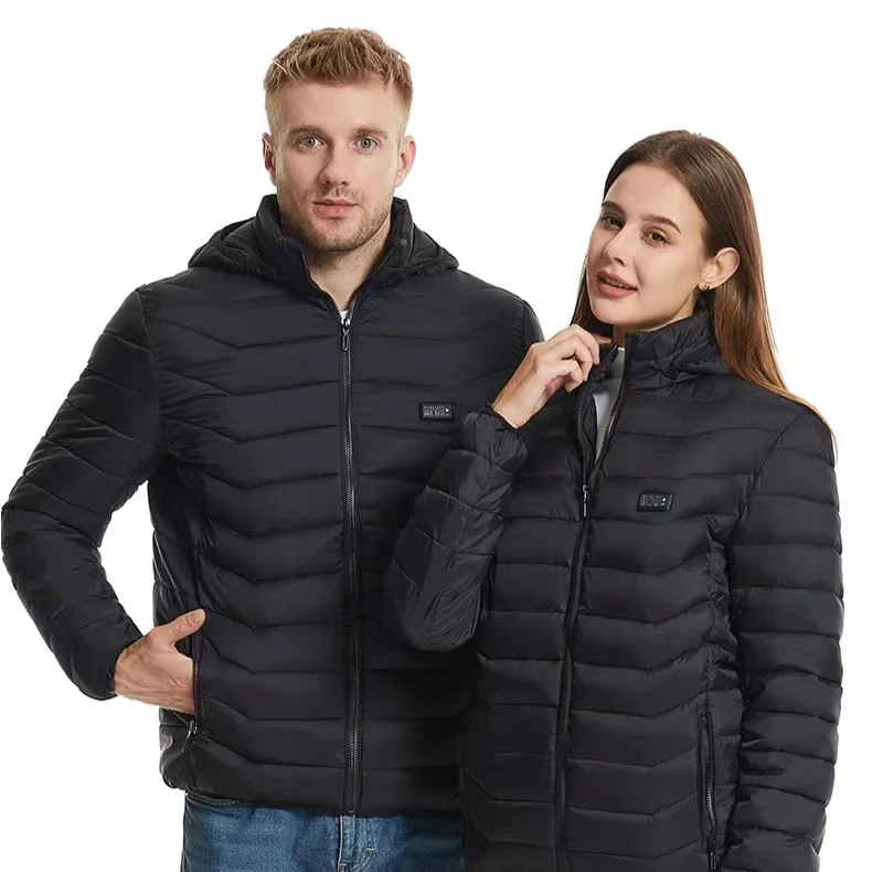21 존 USB 후드 난방 코튼 재킷, 지능형 야외 커플 온기, 전기 난방, 전신 일정한 온기