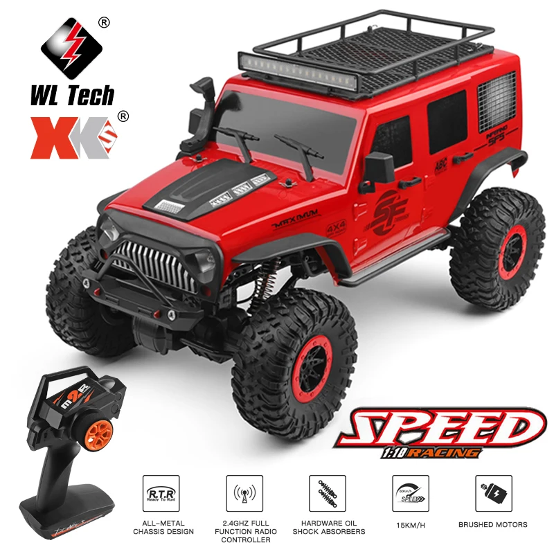 Red ABS Nylon Off Road Climbing Car Toy with 4WD and Suspension