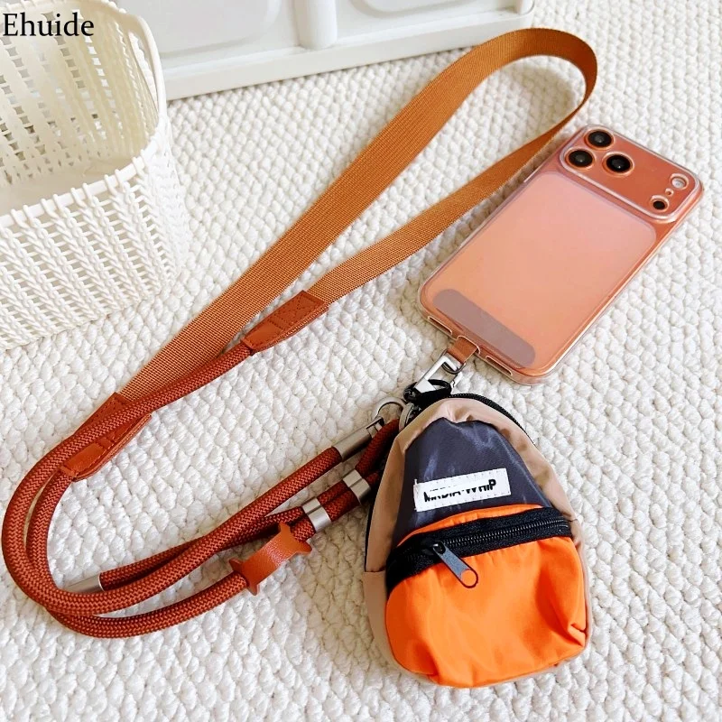 Adjustable Crossbody Lanyard with Mini Zipper Pouch - Anti-Loss Outdoor Travel Strap