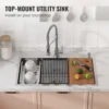 VEVOR Kitchen Sink 304 Stainless Steel Drop-In Sinks,Top Mount Single Bowl Basin  Household Dishwasher Sinks for RV Prep Kitchen 4