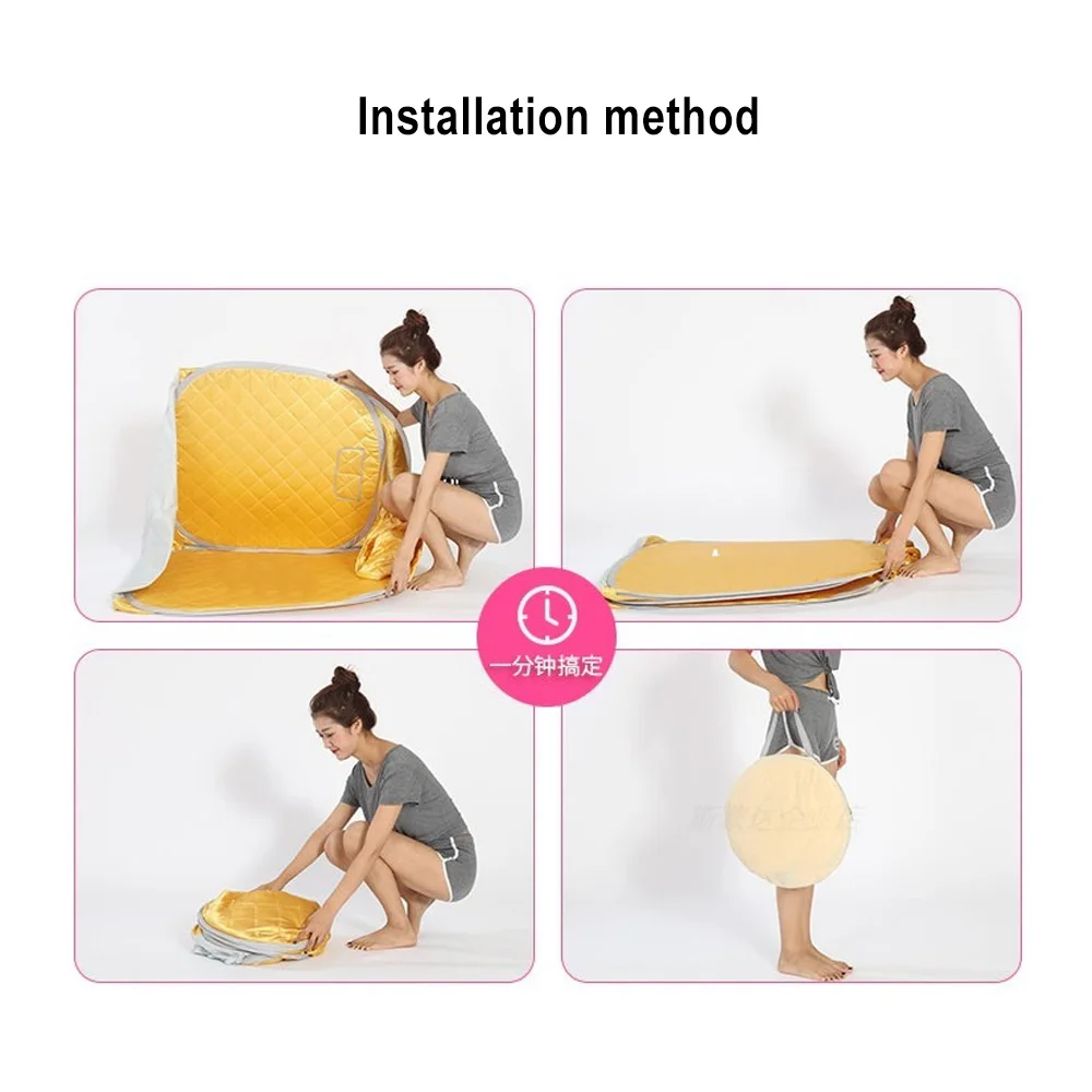 Portable Spa Room Steam Sauna Household Beneficial Full Body Slimming Folding Detox Therapy Steaming Sauna Cabin Single Person 4