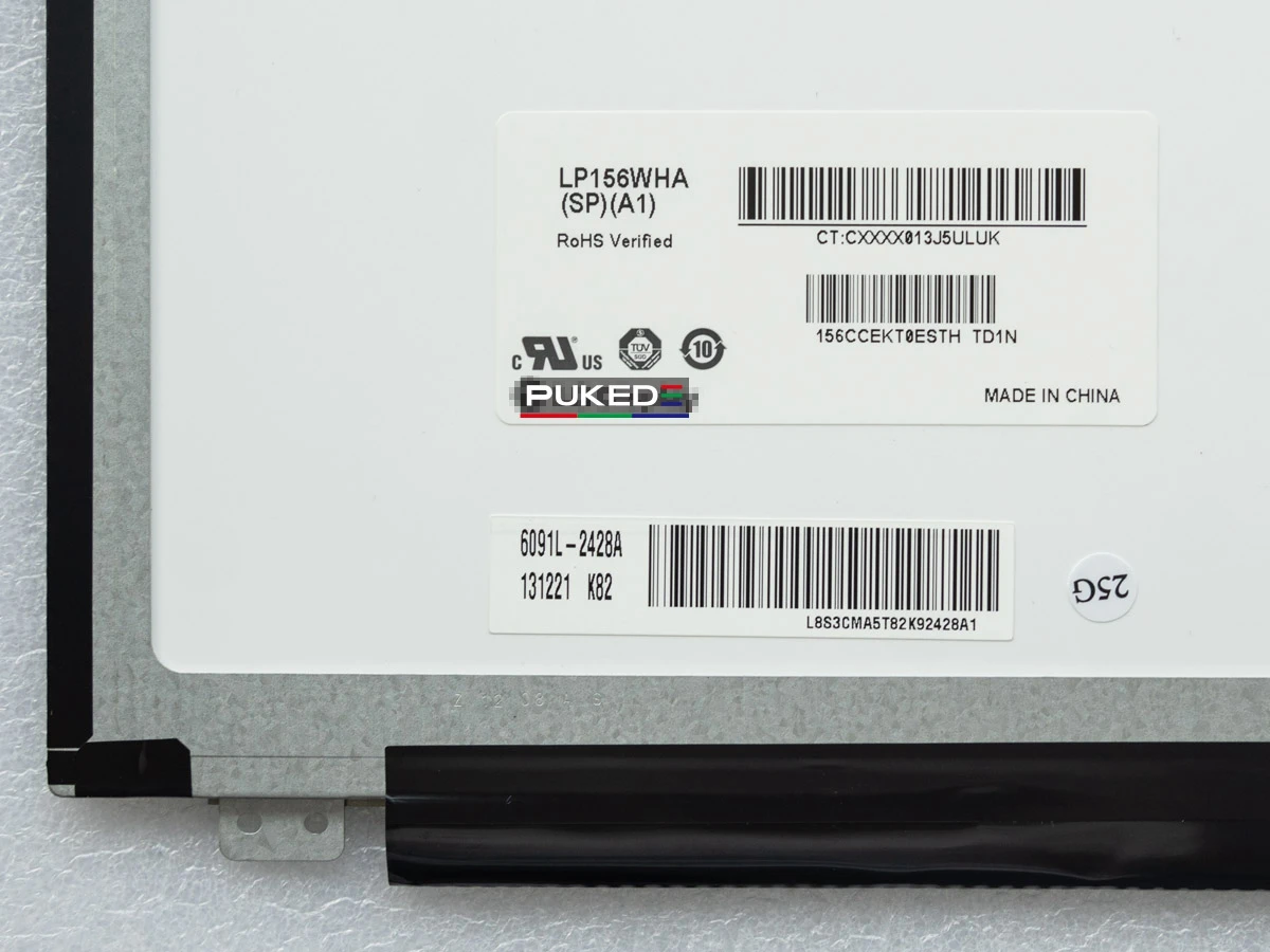 슬림 노트북 LCD 스크린 LP156WHA-SPA1 LP156WHA-SPA2 IPS 45%, NTSC HD1366 x 768, 30 핀 eDP, 15.6 인치